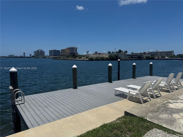 7921 E Dr Unit 8, North Bay Village, FL 33141 - dock featuring a water view and a city view