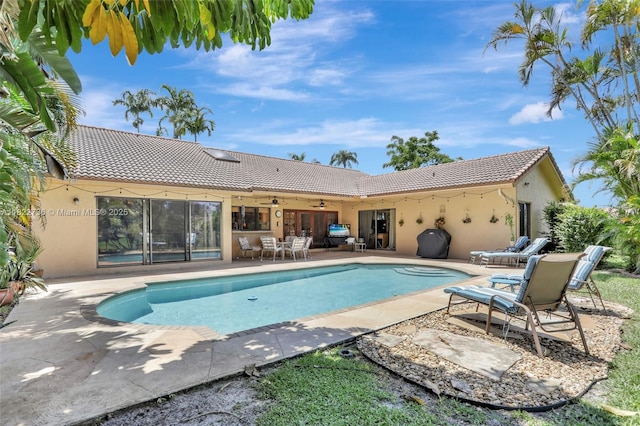 1180 NW 100th Way, Plantation, FL 33322 - swimming pool featuring ceiling fan and a patio area