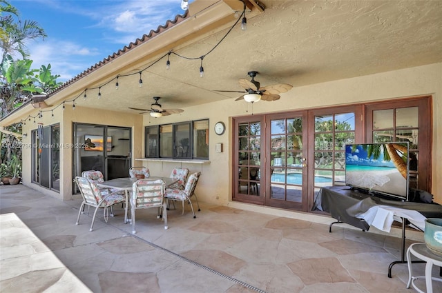 1180 NW 100th Way, Plantation, FL 33322 - view of patio with a ceiling fan and outdoor dining space