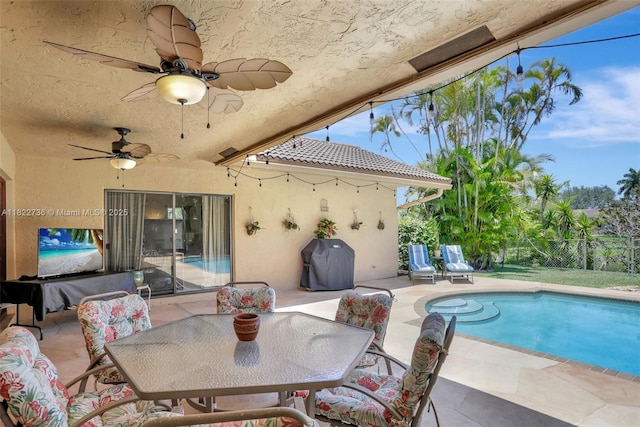 1180 NW 100th Way, Plantation, FL 33322 - view of patio with ceiling fan and outdoor dining space