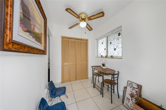 359 E 19th St, Hialeah, FL 33010 - foyer with ceiling fan and tile patterned flooring