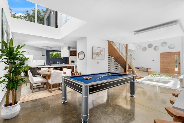 10620 SW 74th Ave, Pinecrest, FL 33156 - rec room with finished concrete floors and billiards table
