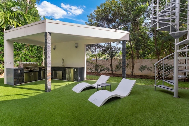 10620 SW 74th Ave, Pinecrest, FL 33156 - view of yard featuring area for grilling and a sink