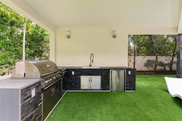 10620 SW 74th Ave, Pinecrest, FL 33156 - view of patio featuring a sink and exterior kitchen