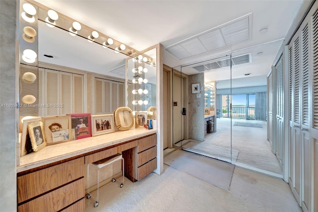 1800 NE 114th St Unit 604, Miami, FL 33181 - bathroom with a closet, a chandelier, and vanity
