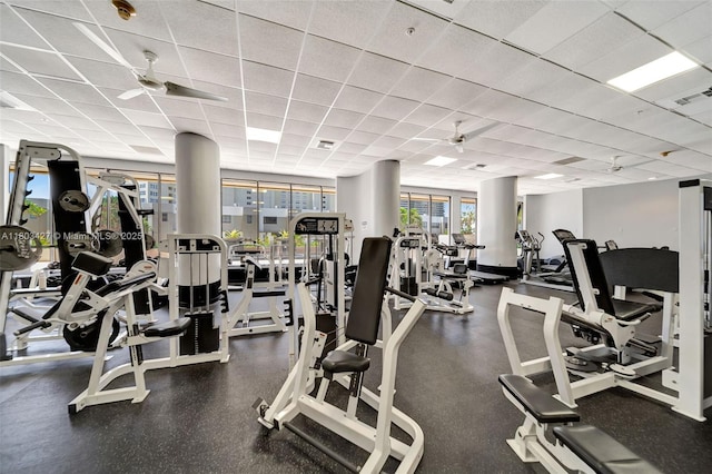 1800 NE 114th St Unit 604, Miami, FL 33181 - workout area featuring a ceiling fan