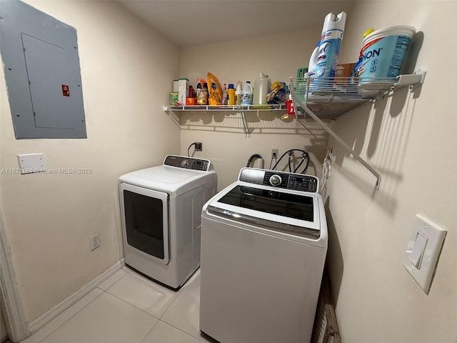 14251 SW 96th Ter Unit 14251, Miami, FL 33186 - laundry room with electric panel, washer and clothes dryer, and light tile patterned floors