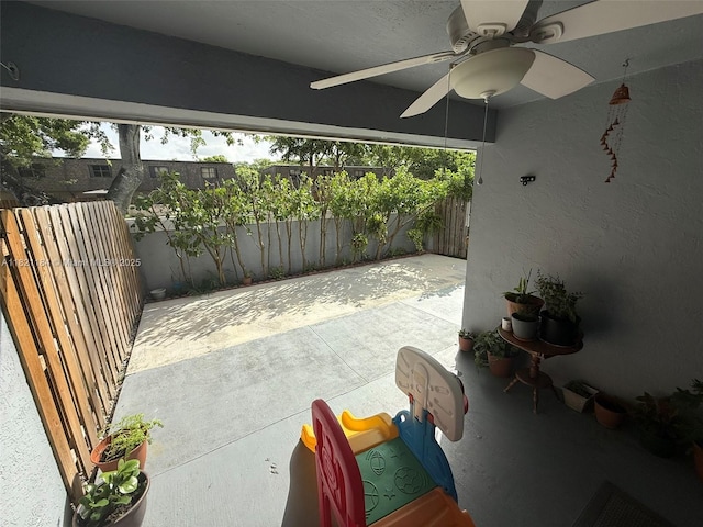 14251 SW 96th Ter Unit 14251, Miami, FL 33186 - view of patio with a ceiling fan