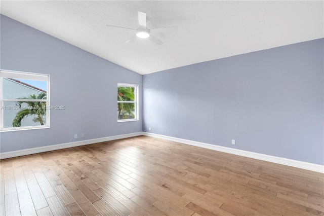1020 NW 184th Ter, Pembroke Pines, FL 33029 - unfurnished room with ceiling fan, light wood-type flooring, and lofted ceiling