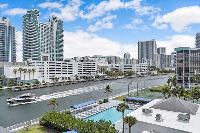 600 Parkview Dr Unit 624, Hallandale Beach, FL 33009 - water view featuring city skyline