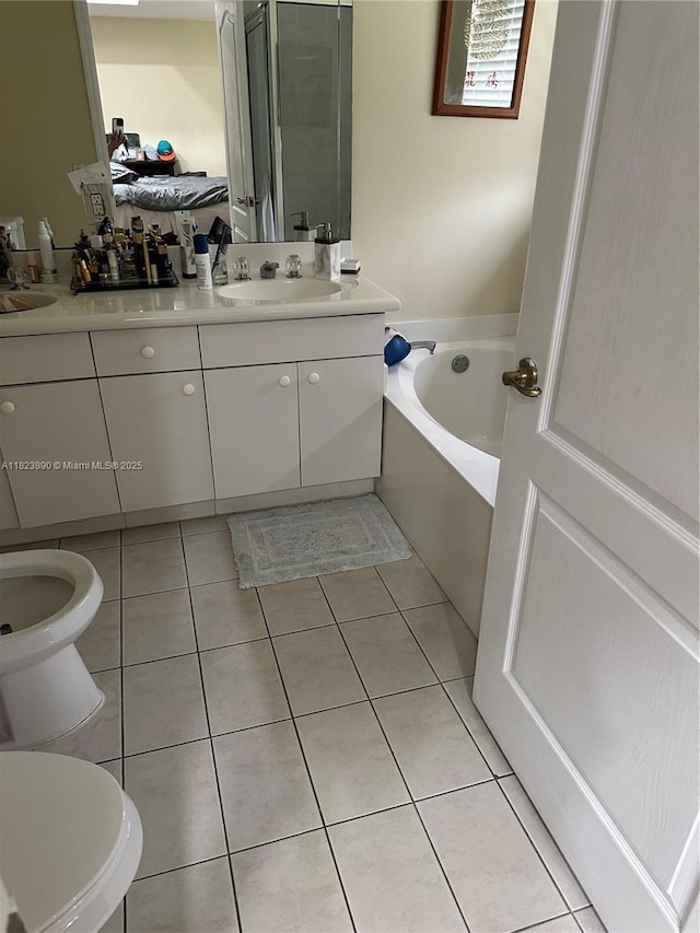 9860 SW 161st Ave, Miami, FL 33196 - bathroom featuring vanity, a bath, and tile patterned flooring
