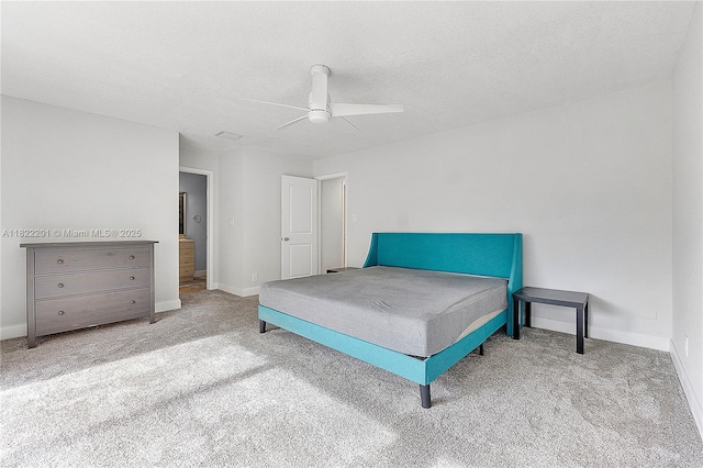 8239 NW 8th St Unit 3, Plantation, FL 33324 - carpeted bedroom featuring a textured ceiling and ceiling fan