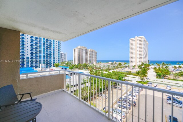 1965 S Ocean Dr Unit 6F, Hallandale Beach, FL 33009 - balcony with a water view and a city view