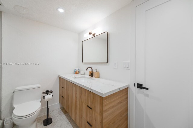 1965 S Ocean Dr Unit 6F, Hallandale Beach, FL 33009 - bathroom with speckled floor, vanity, and recessed lighting
