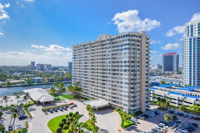 1965 S Ocean Dr Unit 6F, Hallandale Beach, FL 33009 - view of building exterior with a city view and a water view