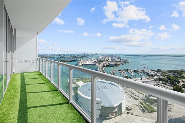 888 Biscayne Blvd Unit 4801, Miami, FL 33132 - balcony featuring a water view and view of marina