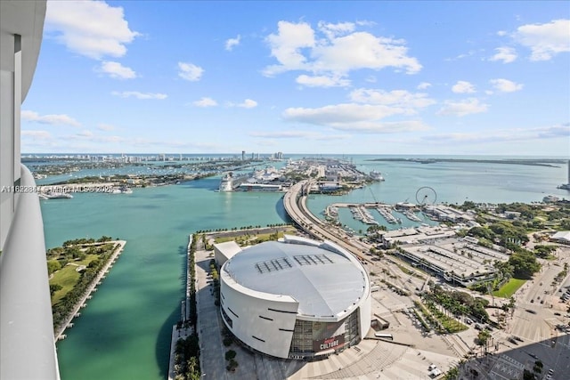 888 Biscayne Blvd Unit 4801, Miami, FL 33132 - drone / aerial view of a nearby body of water and a marina