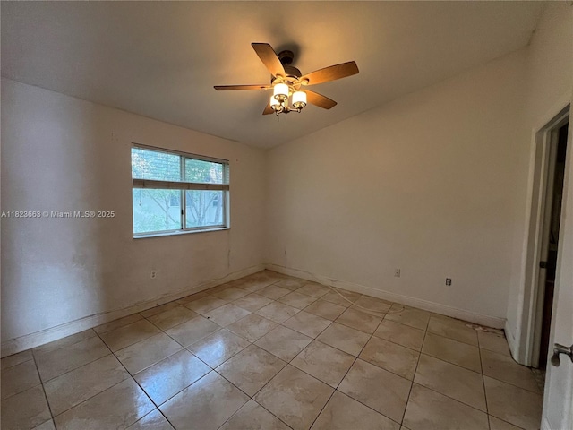 1250 SE 28th Ct Unit 203, Homestead, FL 33035 - unfurnished room with ceiling fan, vaulted ceiling, and light tile patterned floors