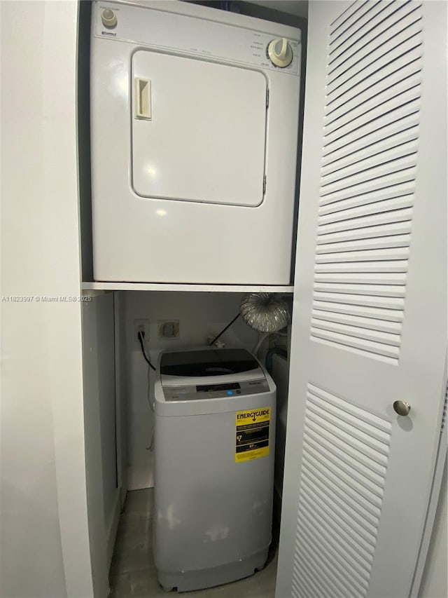 11800 SW 18th St Unit 527-4, Miami, FL 33175 - washroom with estacked washer and dryer