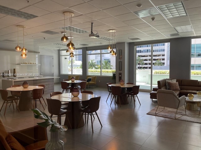 1200 Brickell Bay Dr Unit 1518, Miami, FL 33131 - dining room featuring a drop ceiling