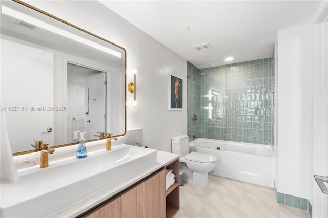 159 NE 6th St Unit 3104, Miami, FL 33132 - full bathroom with vanity,  shower combination, and tile patterned floors