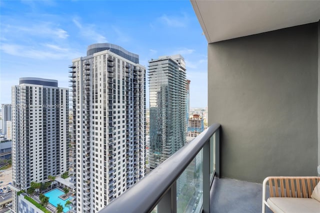 159 NE 6th St Unit 3104, Miami, FL 33132 - balcony featuring view of pool and a city view