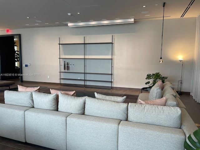 159 NE 6th St Unit 3104, Miami, FL 33132 - living room featuring recessed lighting and wood finished floors
