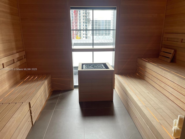 159 NE 6th St Unit 3104, Miami, FL 33132 - sauna featuring wooden walls and tile patterned floors