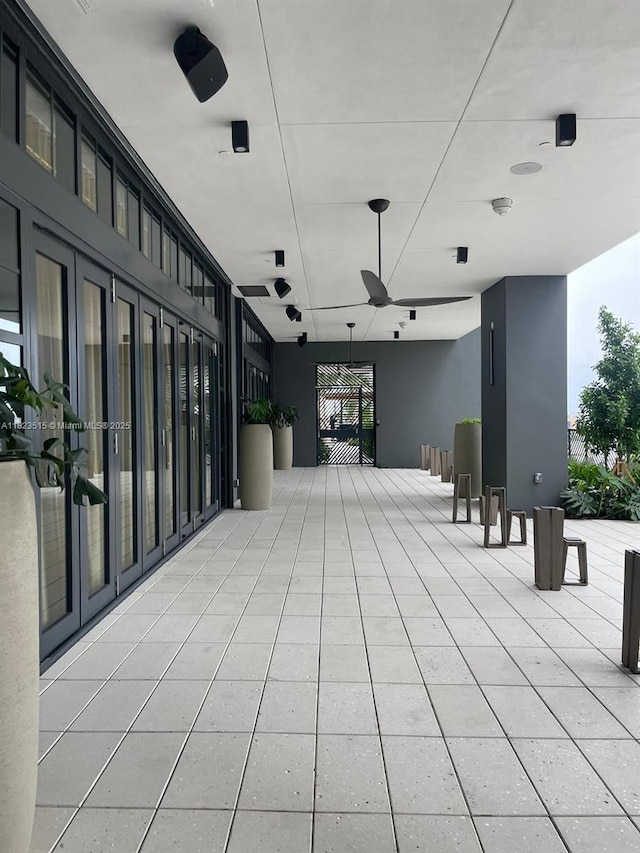 159 NE 6th St Unit 3104, Miami, FL 33132 - view of patio featuring a ceiling fan and french doors