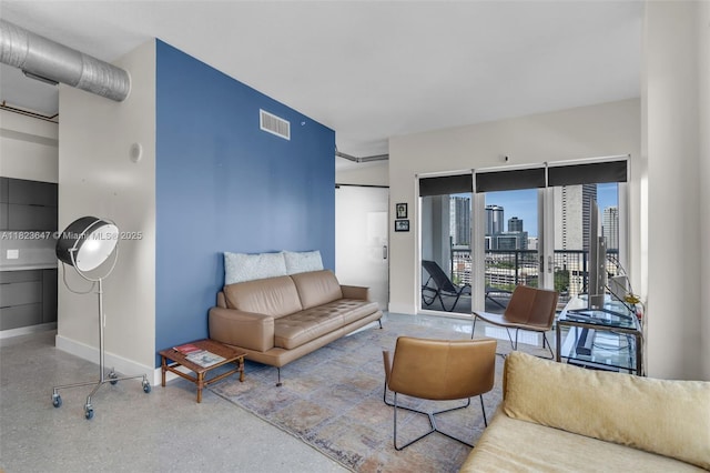 10 SW S River Dr Unit Phi03, Miami, FL 33130 - living area with baseboards and a city view