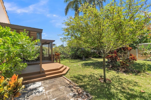 1521 Funston St, Hollywood, FL 33020 - view of grassy yard with a deck