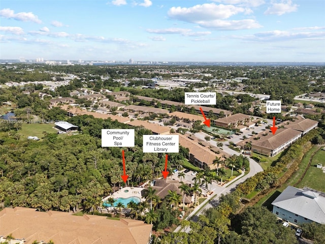 1051 Winding Pinces Cir Unit 203, Cape Coral, FL 33909 - drone / aerial view of a pool