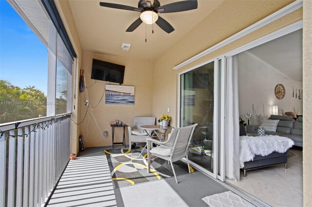 1051 Winding Pinces Cir Unit 203, Cape Coral, FL 33909 - balcony featuring ceiling fan