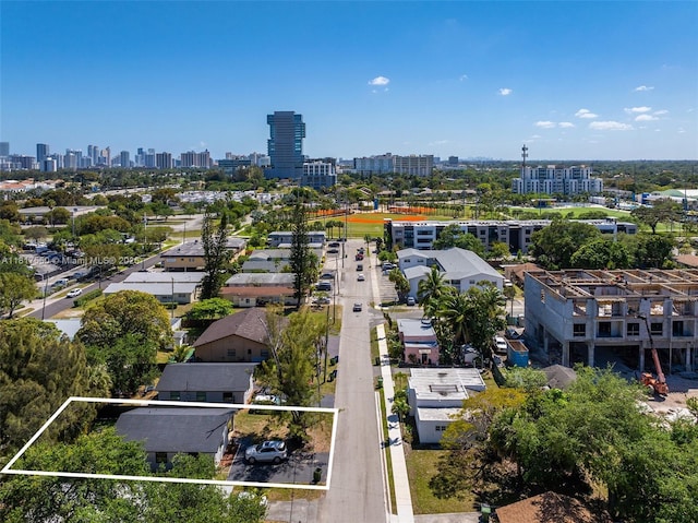 309 SE 3rd Ave, Hallandale Beach, FL 33009 - view of property location with property boundaries highlighted and city skyline