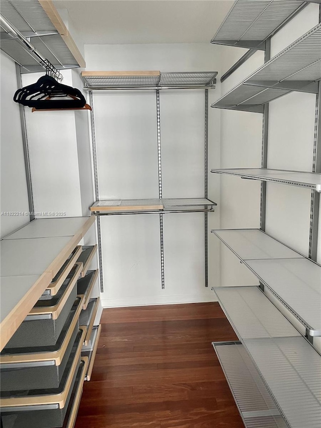1155 Brickell Bay Dr, Miami, FL 33131 - walk in closet featuring dark wood-type flooring