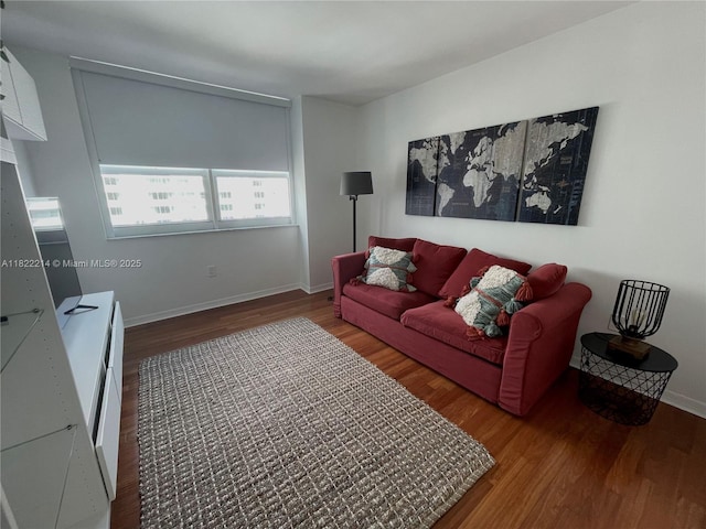 1155 Brickell Bay Dr, Miami, FL 33131 - living room with wood finished floors and baseboards