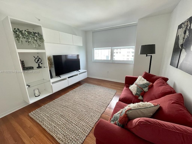 1155 Brickell Bay Dr, Miami, FL 33131 - living area featuring wood finished floors and baseboards
