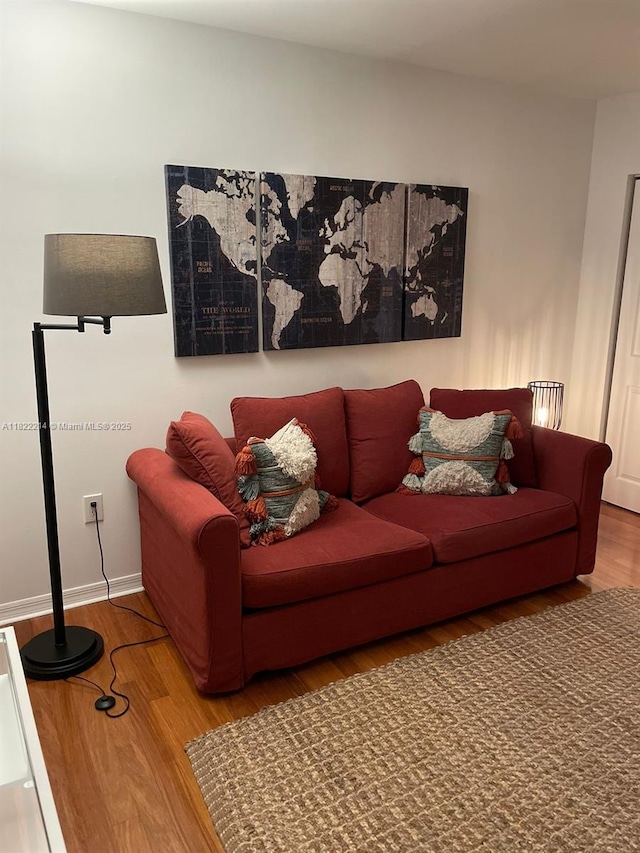 1155 Brickell Bay Dr, Miami, FL 33131 - living room with wood finished floors and baseboards