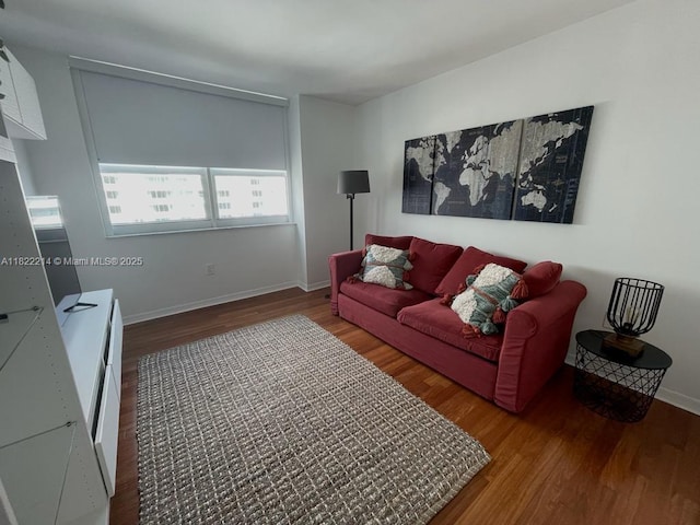 1155 Brickell Bay Dr, Miami, FL 33131 - living area with wood finished floors and baseboards