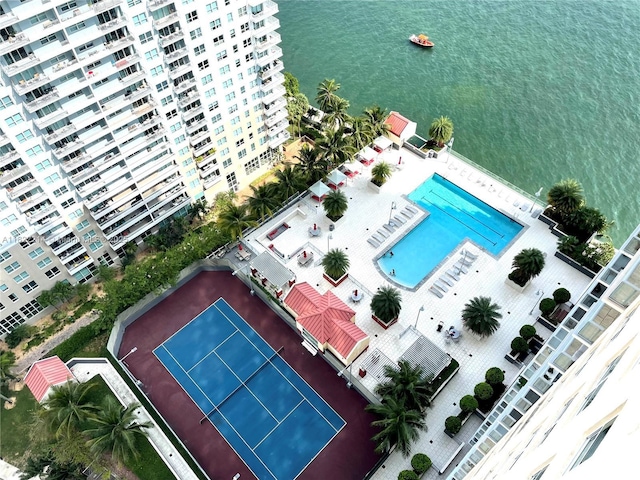 1155 Brickell Bay Dr, Miami, FL 33131 - drone / aerial view of a pool