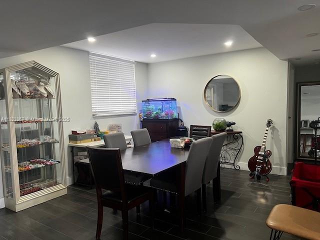 14165 SW 87th St Unit D202, Miami, FL 33183 - dining room featuring recessed lighting and dark wood-style floors