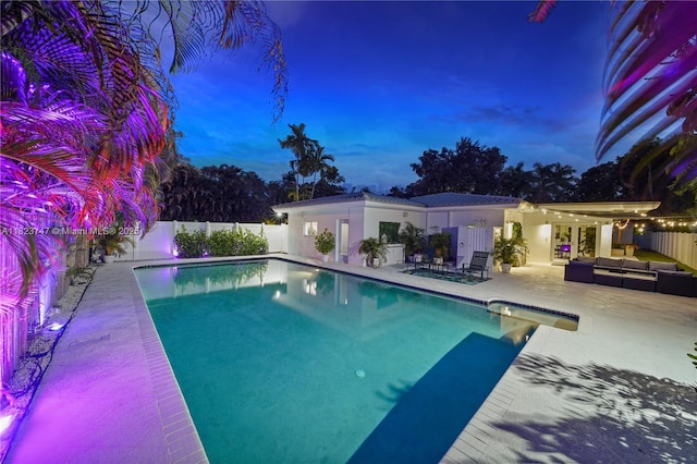 11530 NE 7th Ave, Biscayne Park, FL 33161 - view of pool with outdoor lounge area, a fenced backyard, and a patio