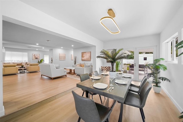 11530 NE 7th Ave, Biscayne Park, FL 33161 - dining area with light wood-style flooring, french doors, and recessed lighting
