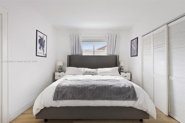 3422 SW 25th St, Miami, FL 33133 - bedroom featuring light wood finished floors and a closet