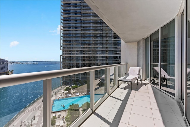465 Brickell Ave Unit 2003, Miami, FL 33131 - balcony featuring view of pool and a water view