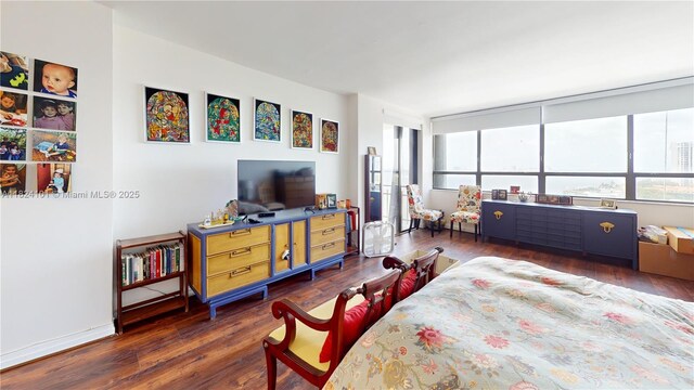 11113 Biscayne Blvd Unit 1055, Miami, FL 33181 - bedroom with multiple windows and dark wood-style flooring