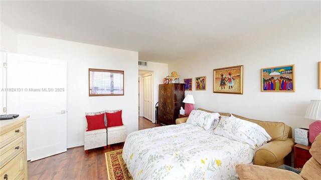 11113 Biscayne Blvd Unit 1055, Miami, FL 33181 - bedroom with dark wood-type flooring and a closet