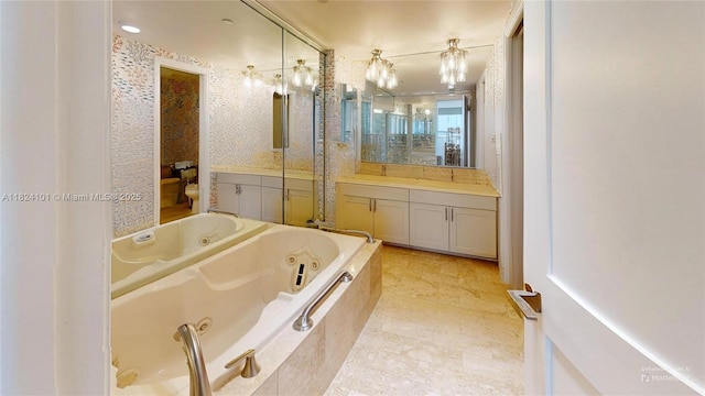 11113 Biscayne Blvd Unit 1055, Miami, FL 33181 - full bathroom featuring a jetted tub and vanity