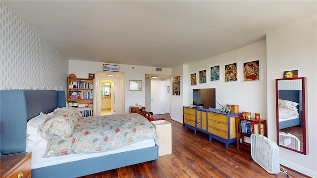 11113 Biscayne Blvd Unit 1055, Miami, FL 33181 - bedroom with dark wood-style flooring