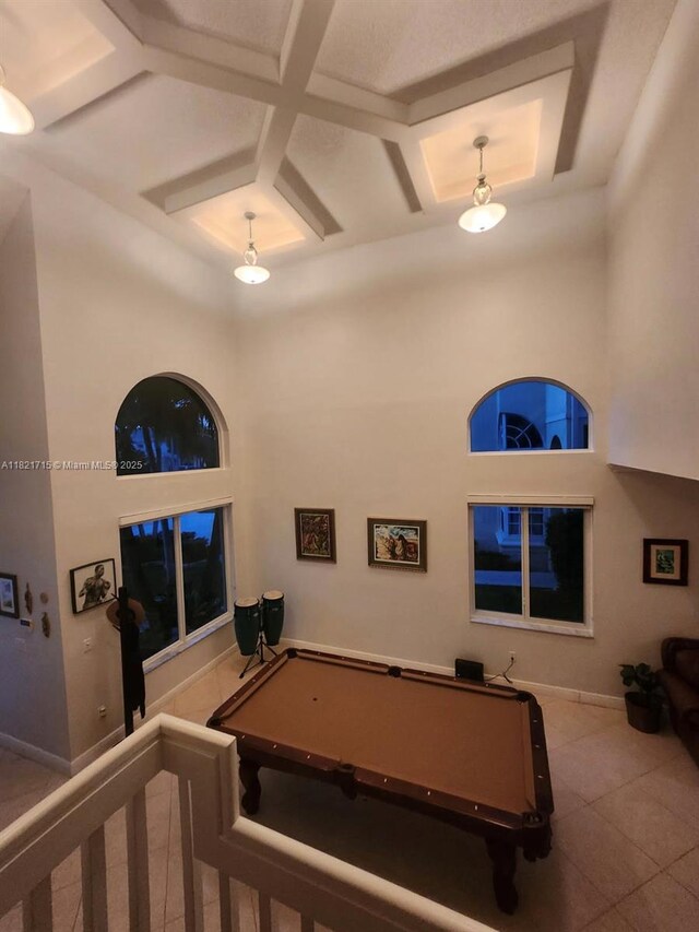 801 NW 156th Ave, Pembroke Pines, FL 33028 - kitchen with stainless steel appliances, decorative backsplash, light tile patterned floors, a kitchen bar, and recessed lighting